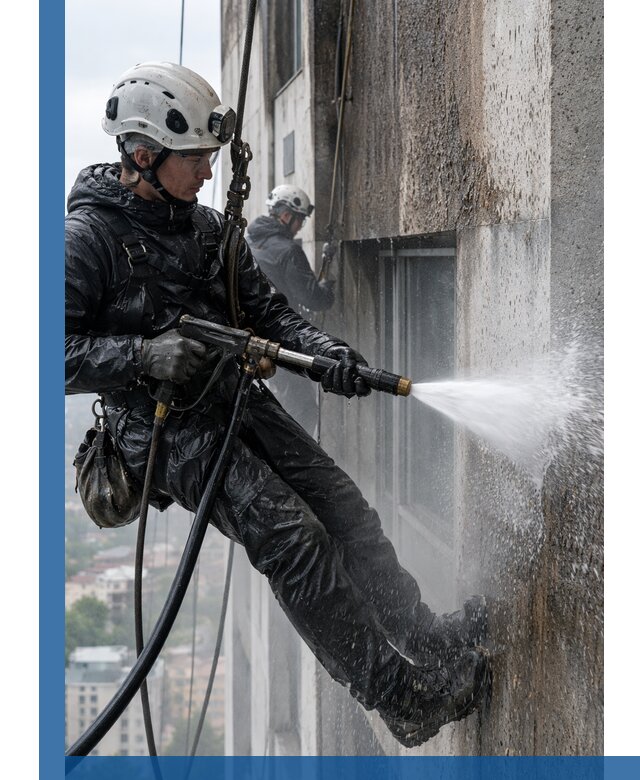 Гидроструйная очистка фасадов и конструкций в Волхове