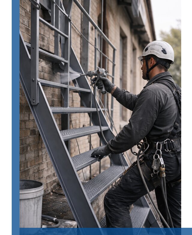 Покраска и антикоррозионная защита пожарных лестниц в Волхове