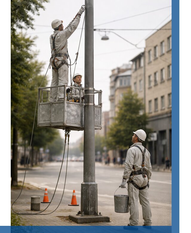Покраска опор освещения в Волхове от 5234 р. | ВЫСОТНИК-Влх