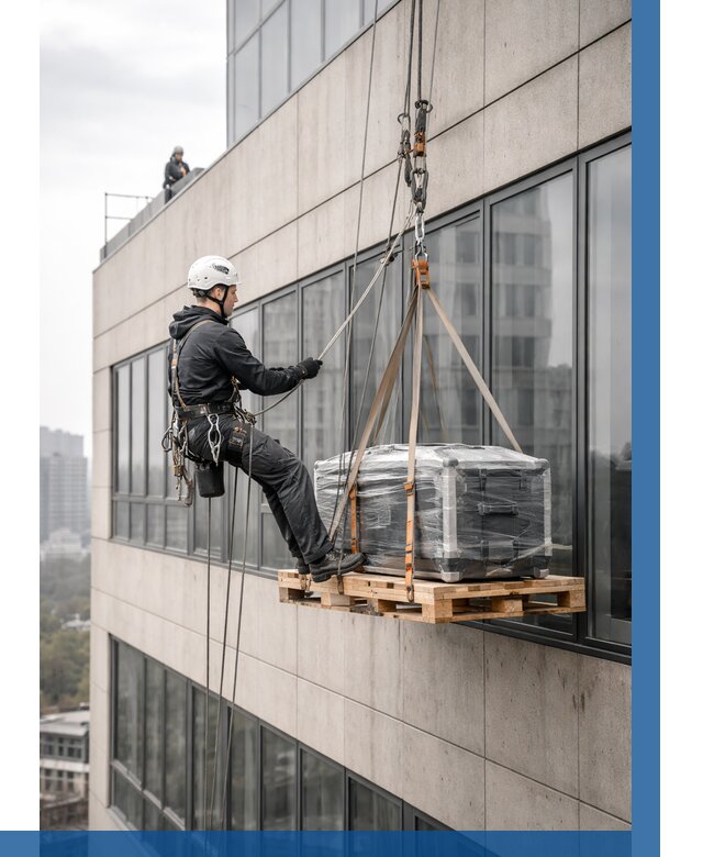 Спуск груза по фасаду в Волхове от 3664 р. | ВЫСОТНИК-Влх