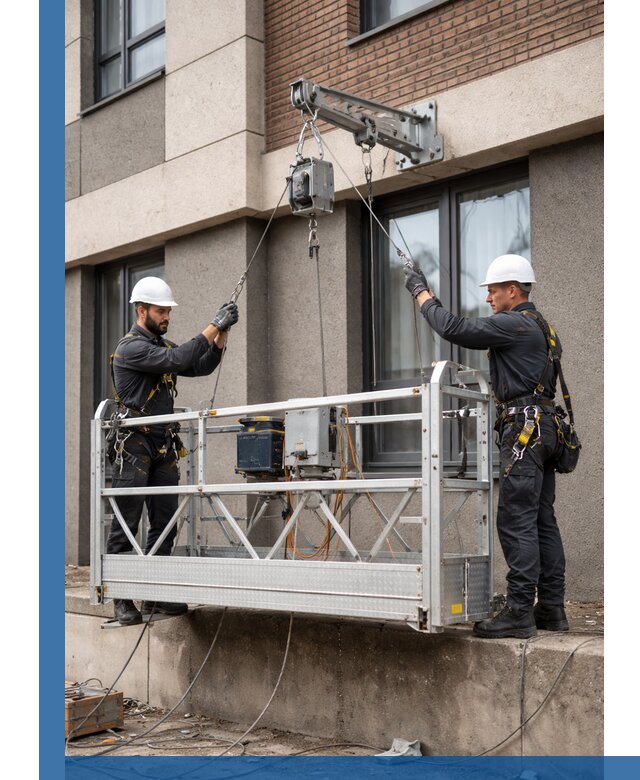 Монтаж и подъем фасадной люльки в Волхове с гарантией безопасности