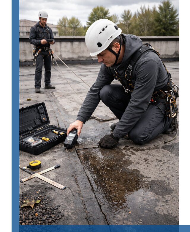 Обследование кровли на протечки и выявление дефектов в Волхове