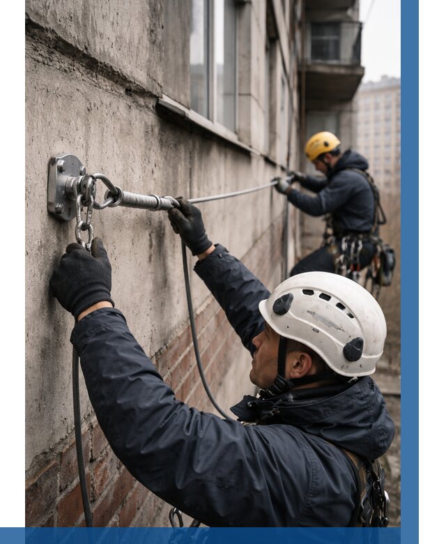 Монтаж анкерных линий в Волхове от 3140 р. | ВЫСОТНИК-Влх