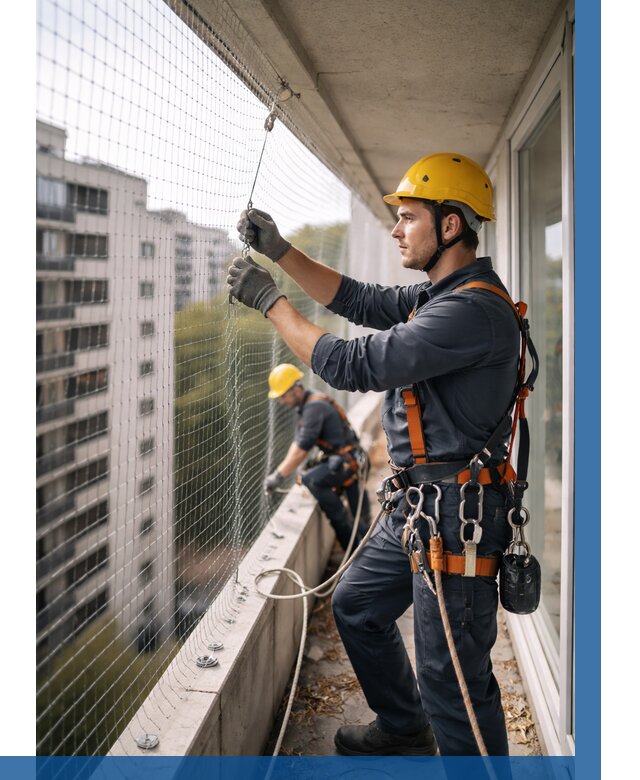 Монтаж сетки от птиц в Волхове от 4711 р. | ВЫСОТНИК-Влх