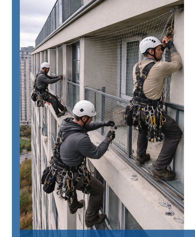 Профессиональный монтаж защитной сетки от птиц в Волхове