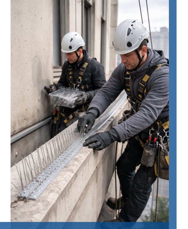 Установка шипов от птиц в Волхове от 890 р. | ВЫСОТНИК-Влх